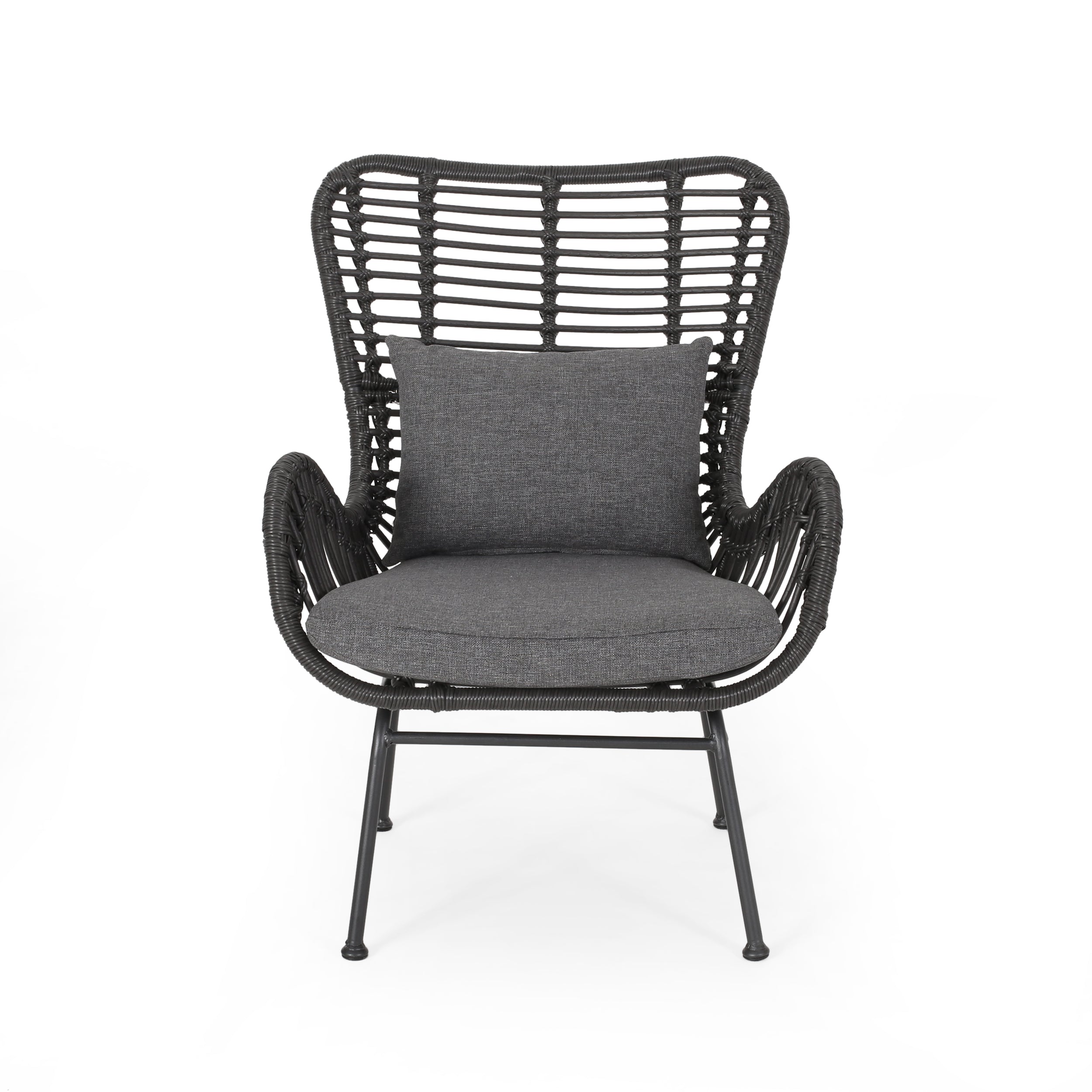 Tapscott Wicker Patio Chair with Cushions (Set of 2)
