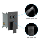 Dual Shower Head - 12 Inch Wall Mounted Square Shower System with Rough-in Valve, Matte