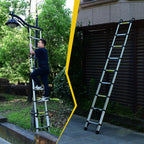 8.5FT Telescopic Ladder with Hooks and Triangular Support Frame