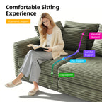 Plush Corduroy 4-Seat Sofa