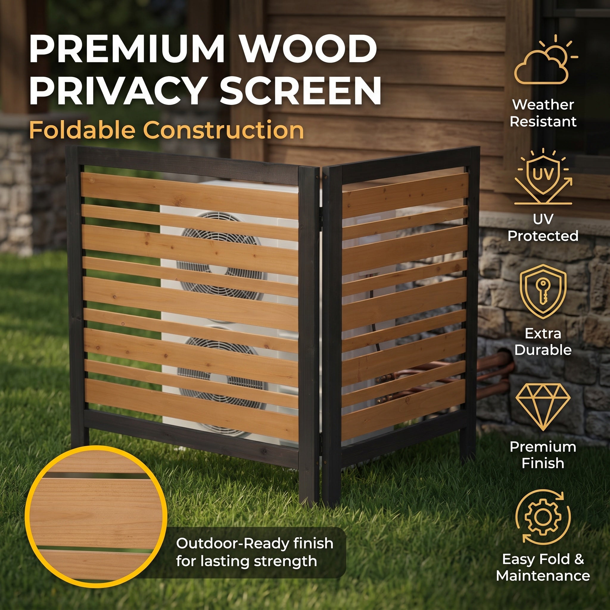 2-Panel Outdoor Air Conditioner Fence Screen
