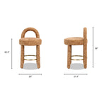 Penny Round Arched Fully Upholstered Counter Stool Set of 2, Golden