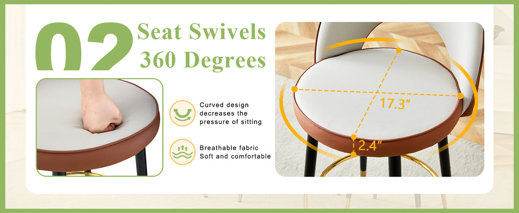 360° Rotatable Bar Chair - Modern
