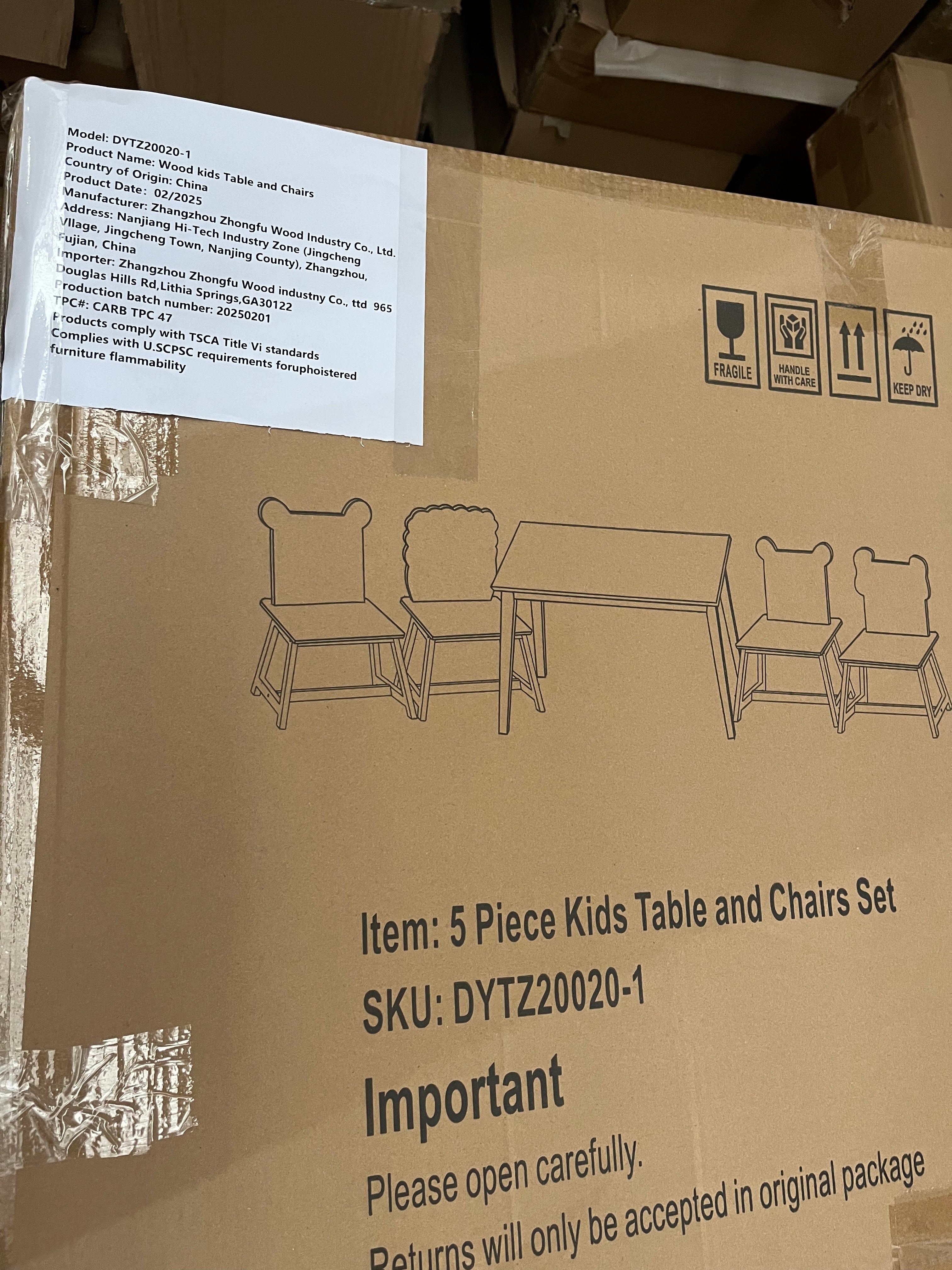 5 Piece Kiddy Table and Chair Set