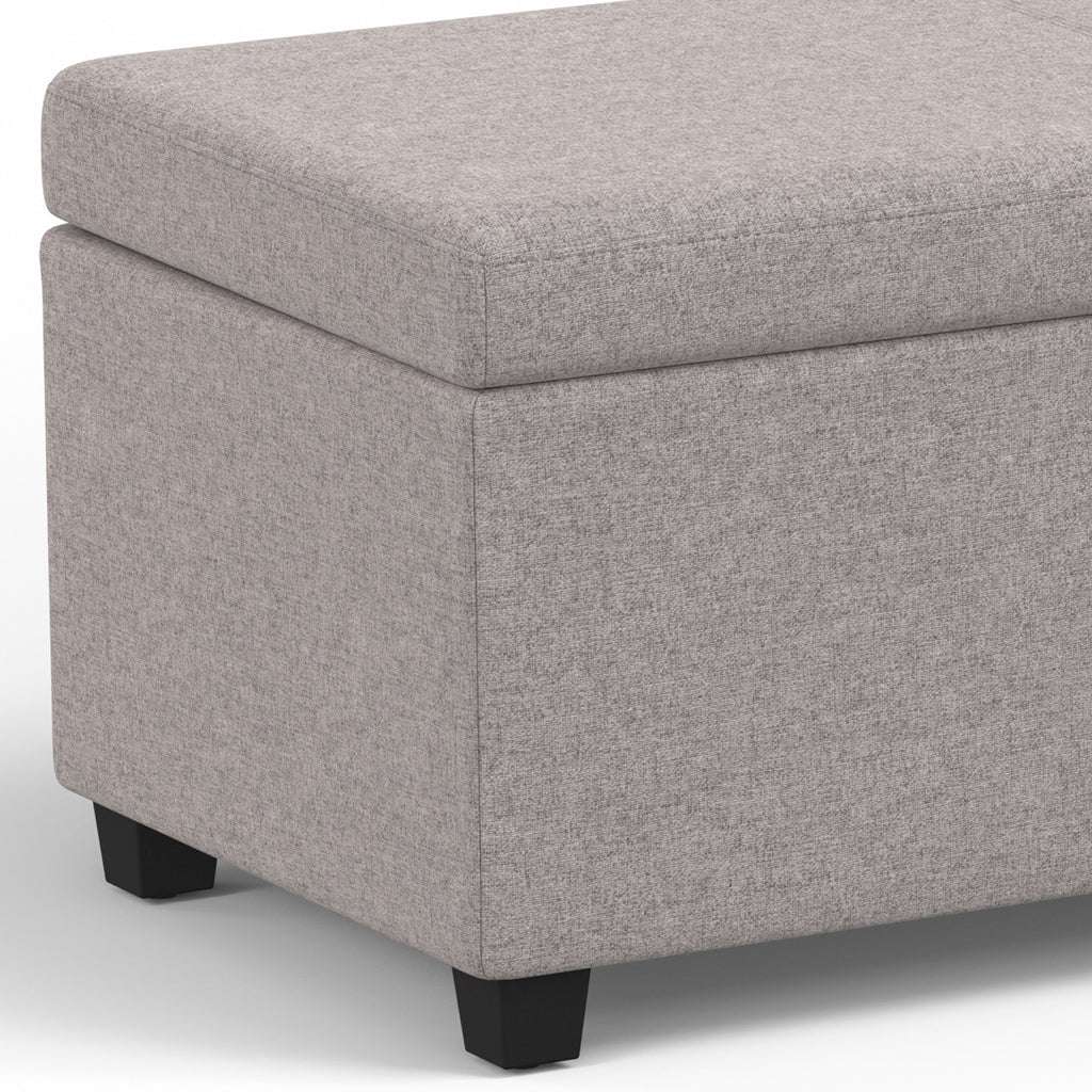 Avalon 54 Inch Wide Extra Large Storage Ottoman Bench in Cloud