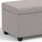 Avalon 54 Inch Wide Extra Large Storage Ottoman Bench in Cloud
