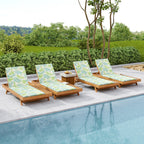 Lounge Chaise Set - Premium Acacia Wood with Cushions