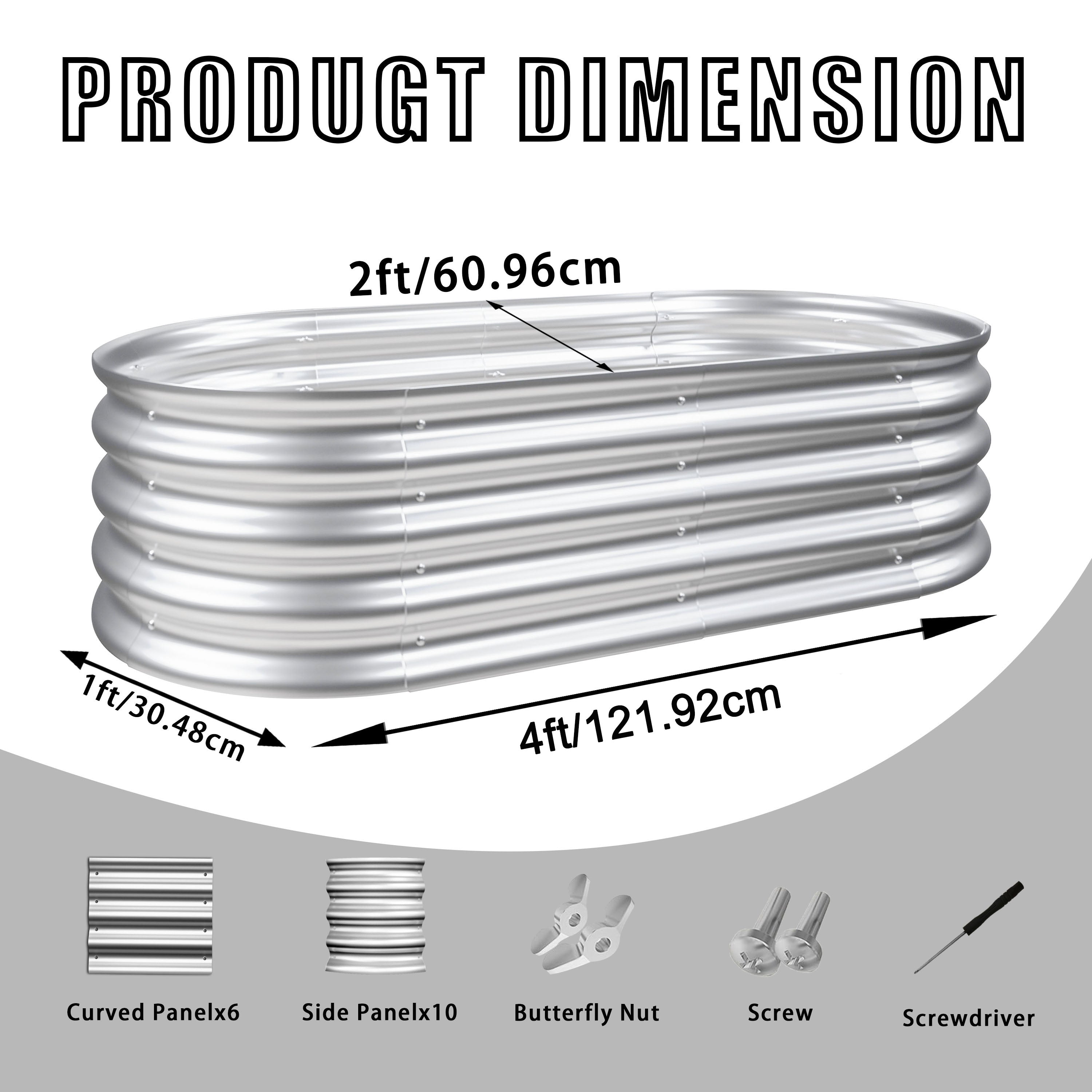 2-Piece 4x2x1ft Raised Garden Bed Kit