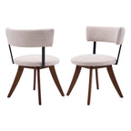 Modern Upholstered Dining Chairs with Curved Back