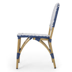 Outdoor PE Ratten and Aluminum French Armless Bistro Chairs, Set of 2