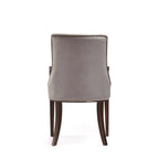 Shubert Wood Vegan Leather and Velvet Armchair