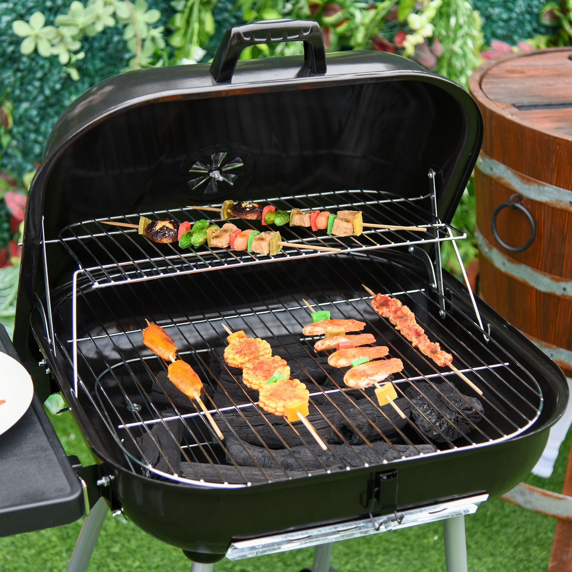 Outsunny 21" Portable Charcoal BBQ Grill