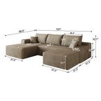 107" Cloud Sectional Sofa with Ottoman - Modern Minimalist Design
