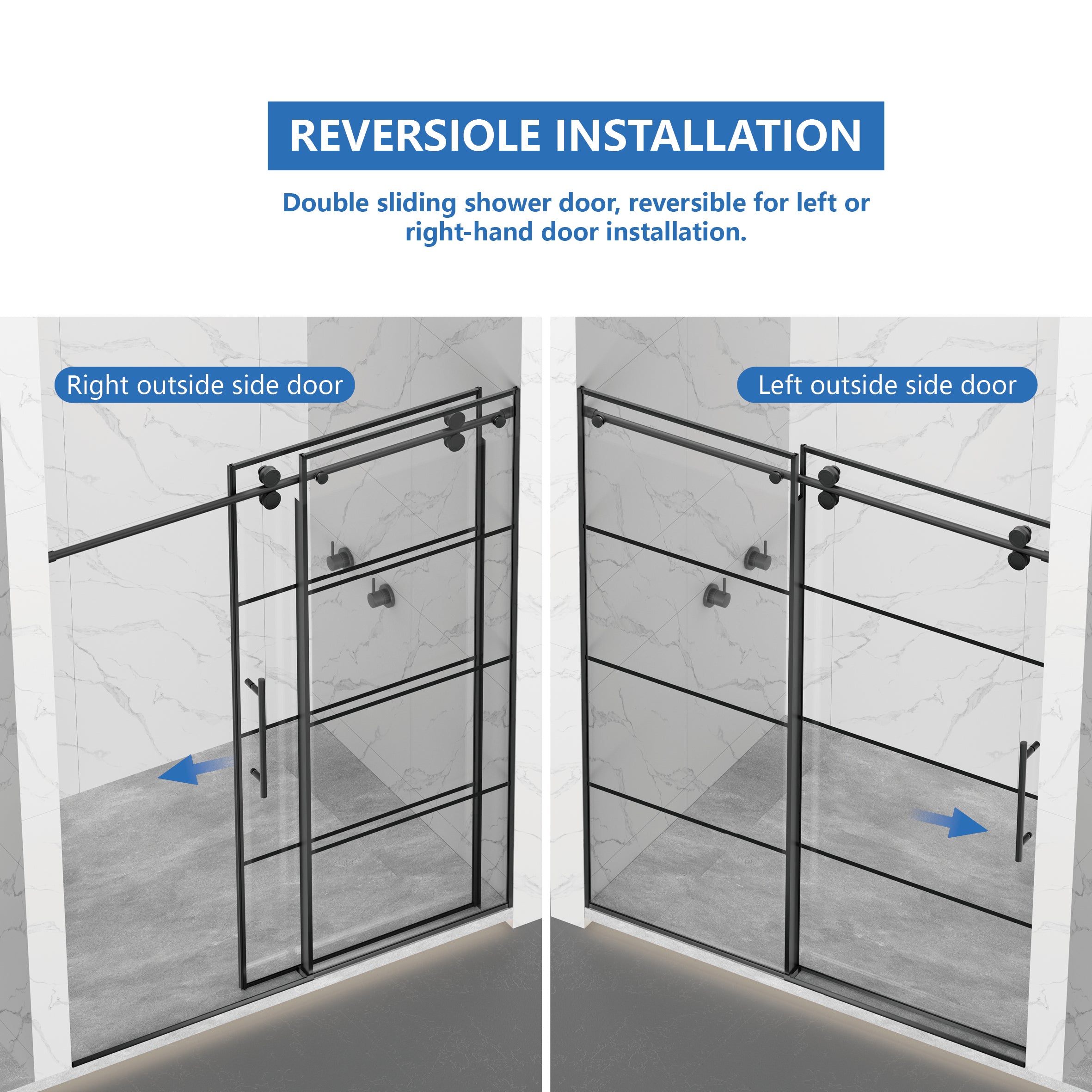 Adjustable Matte Shower Doors