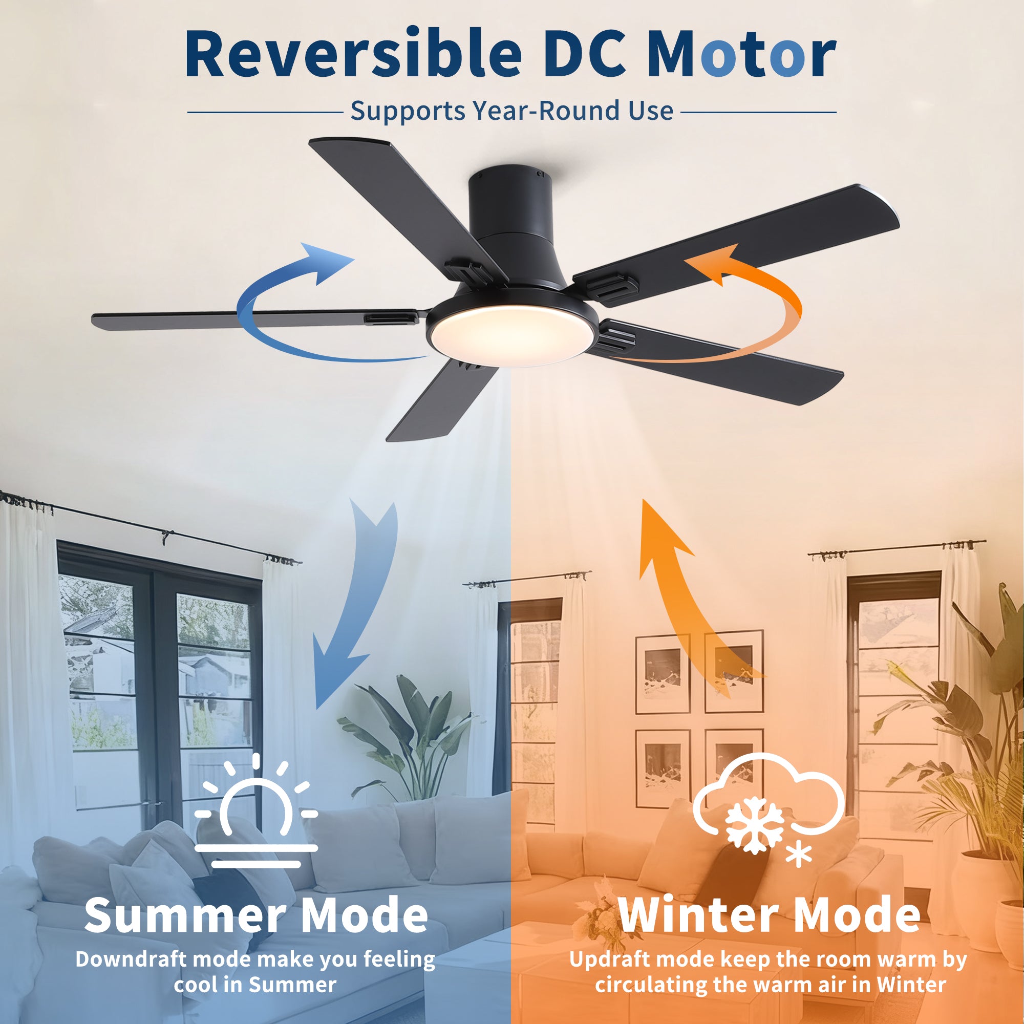 52 Inch Modern Minimalism Ceiling Fan