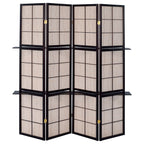 Tan and Cappuccino 4-Panel Folding Screen