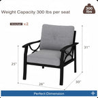 Set of 2 All-Weather Metal Armchairs