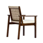 Outdoor Dining Chairs Set of 2 - Acacia Wood & Wicker Rattan