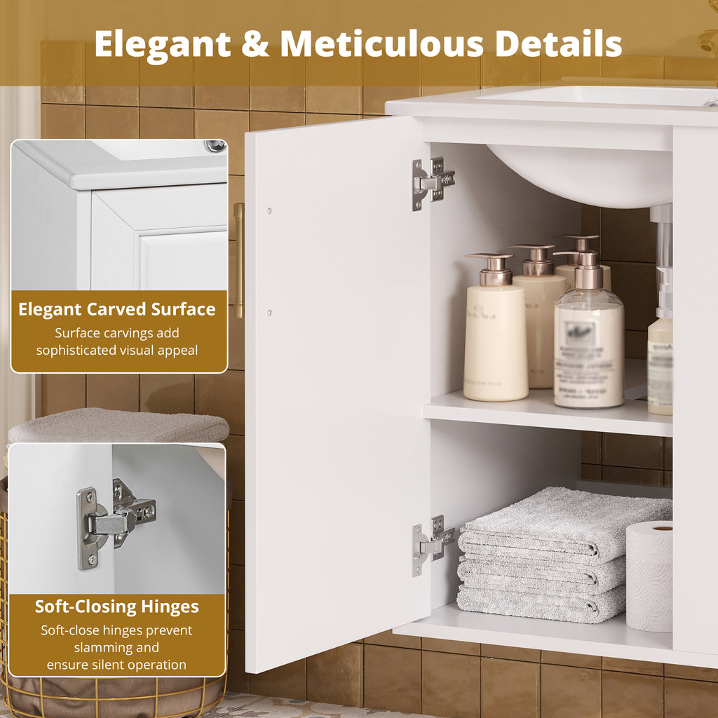 20" Wall Mounted Bathroom Cabinet with Sink Combo