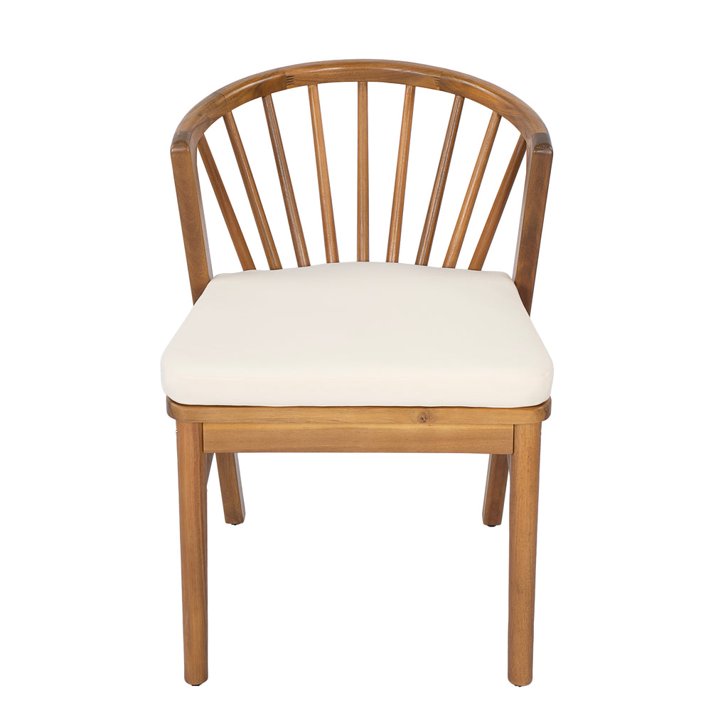 Outdoor Dining Chairs Set of 2 - Acacia Wood Patio Chairs