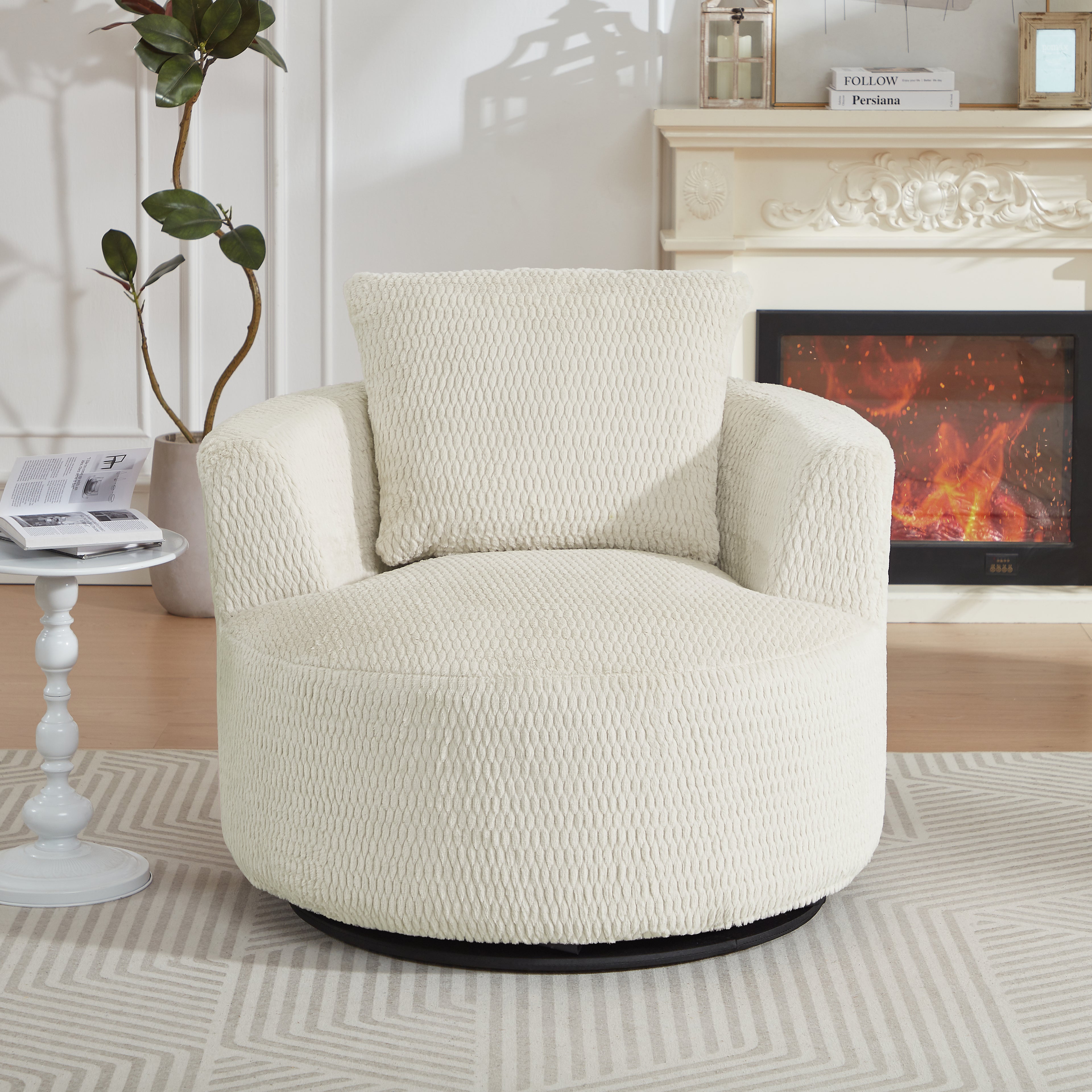 Compressible 360° Swivel Accent Chair