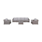 LSI Fully Assembled Outdoor Wicker Seating Group for 6 with Cushions
