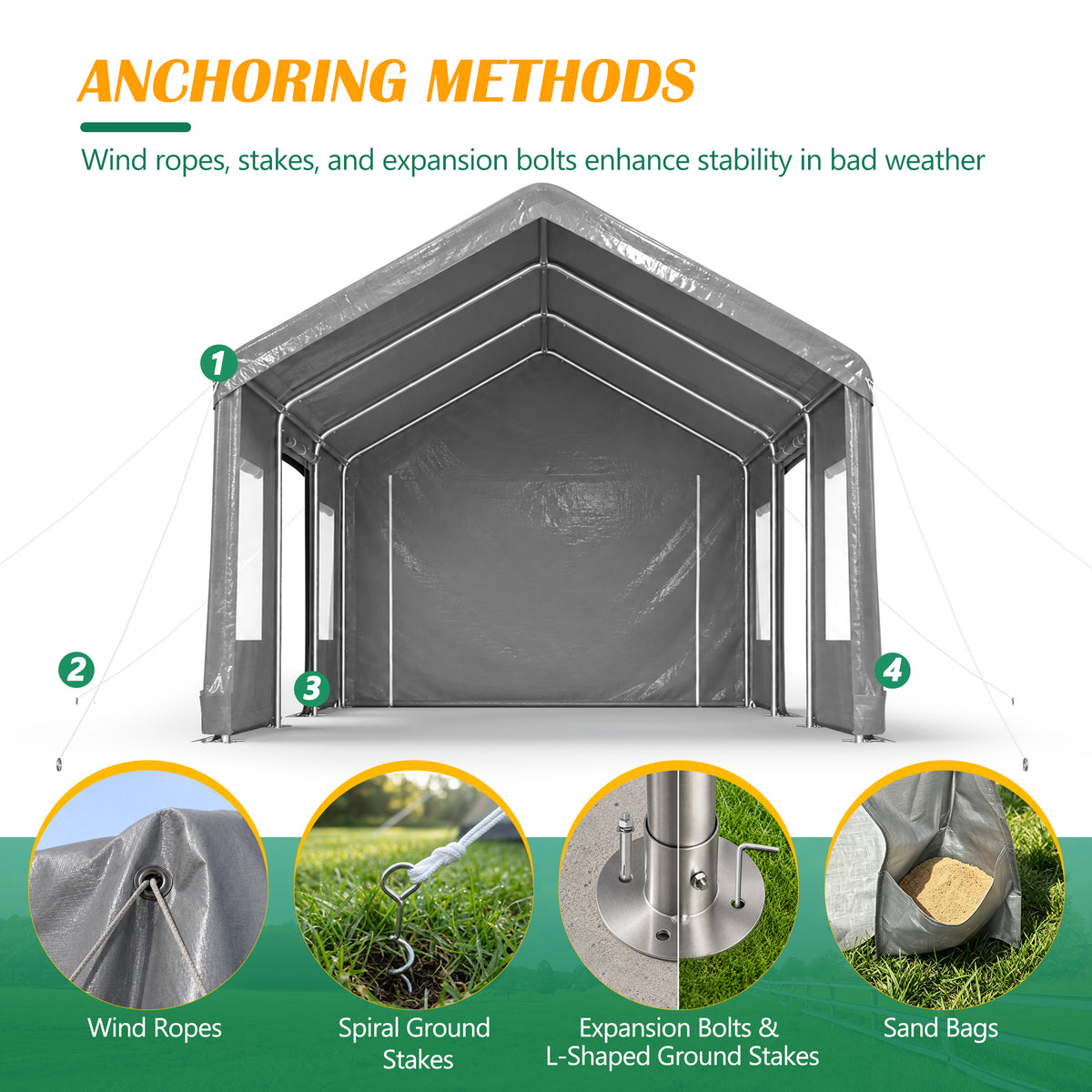 12x20 FT Heavy Duty Carport Canopy