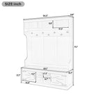 Vibe Haus 71"H Farmhouse Hall Tree with Bench and Shoe Storage