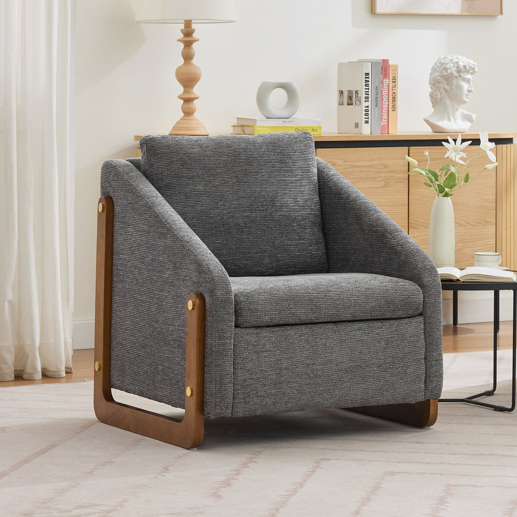 Chenille Fabric Modern Upholstered Armchair