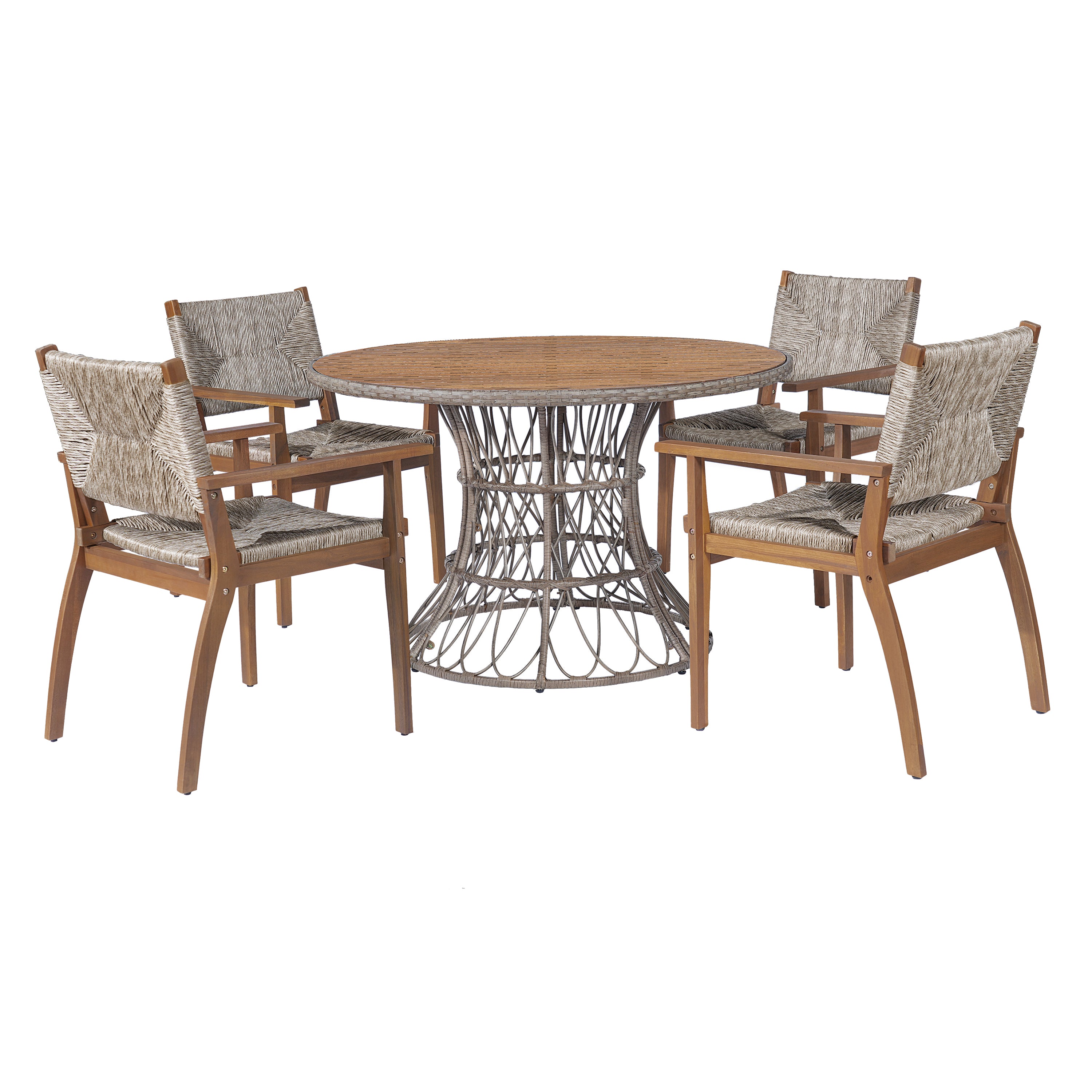 Durable Outdoor Dining Chair with Acacia Wood Frame