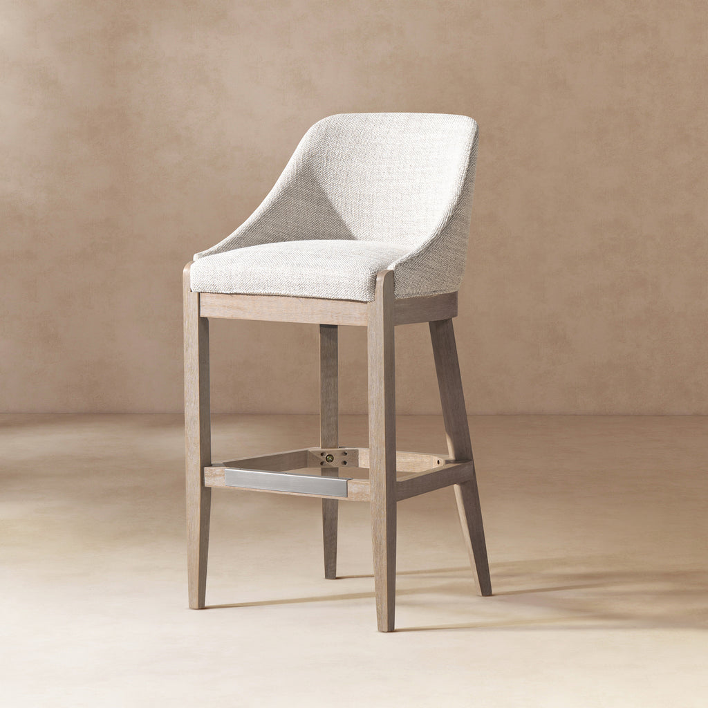 Newport 30.5" Coastal Curved Back Upholstered Barstool