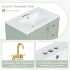 30" Bathroom Vanity with Sink, One Door and Three Drawers