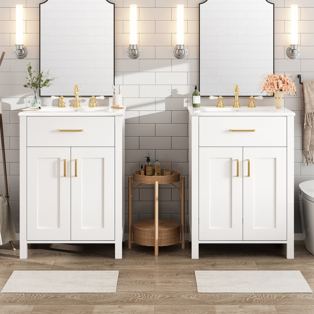 Modern 48-Inch Bathroom Vanity with Ceramic Sink