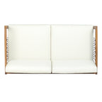 Acacia Wood Outdoor Loveseat with Handwoven Rope