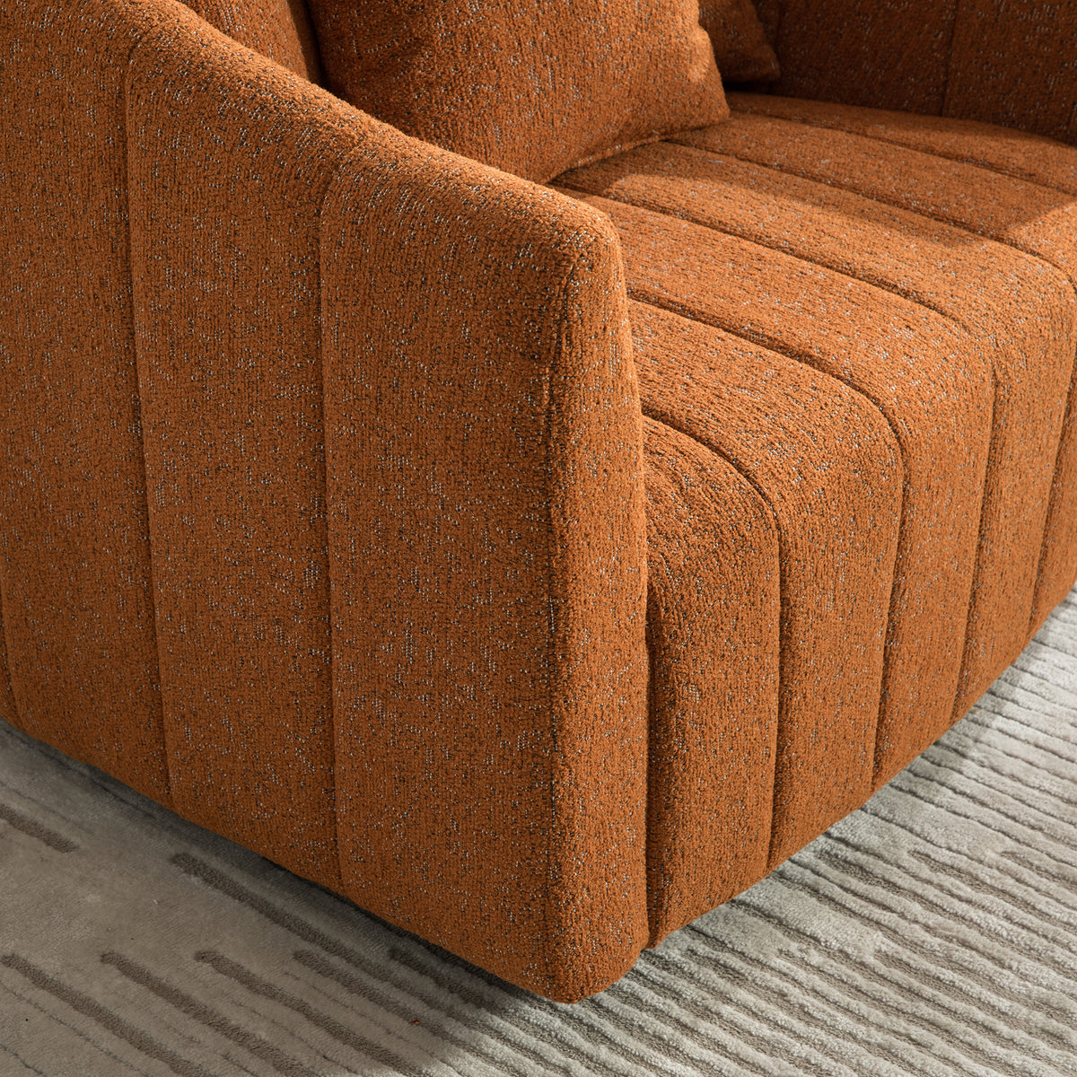39"W Upholstered Oversized 360° Swivel Accent Barrel Chair and Half Cozy Sofa
