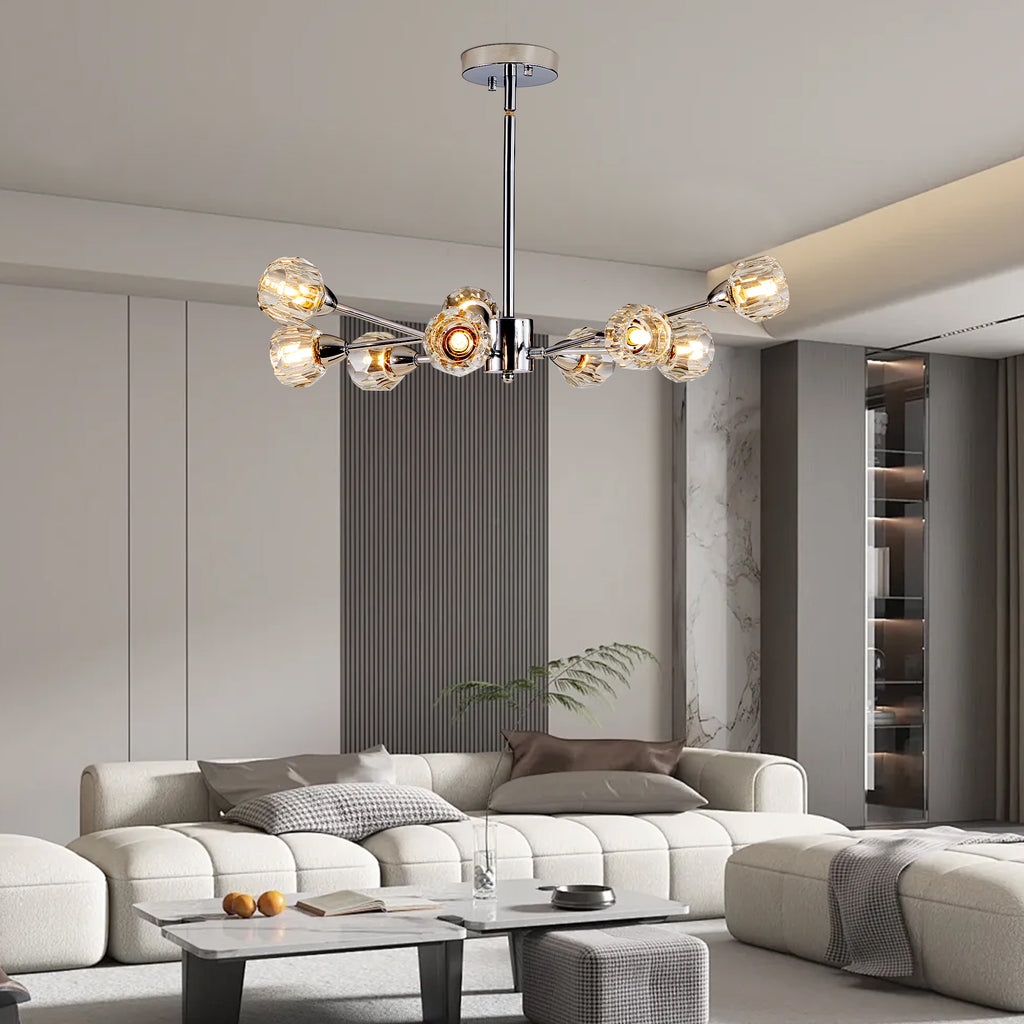 28" Modern Crystal Chandeliers with 9 Lights