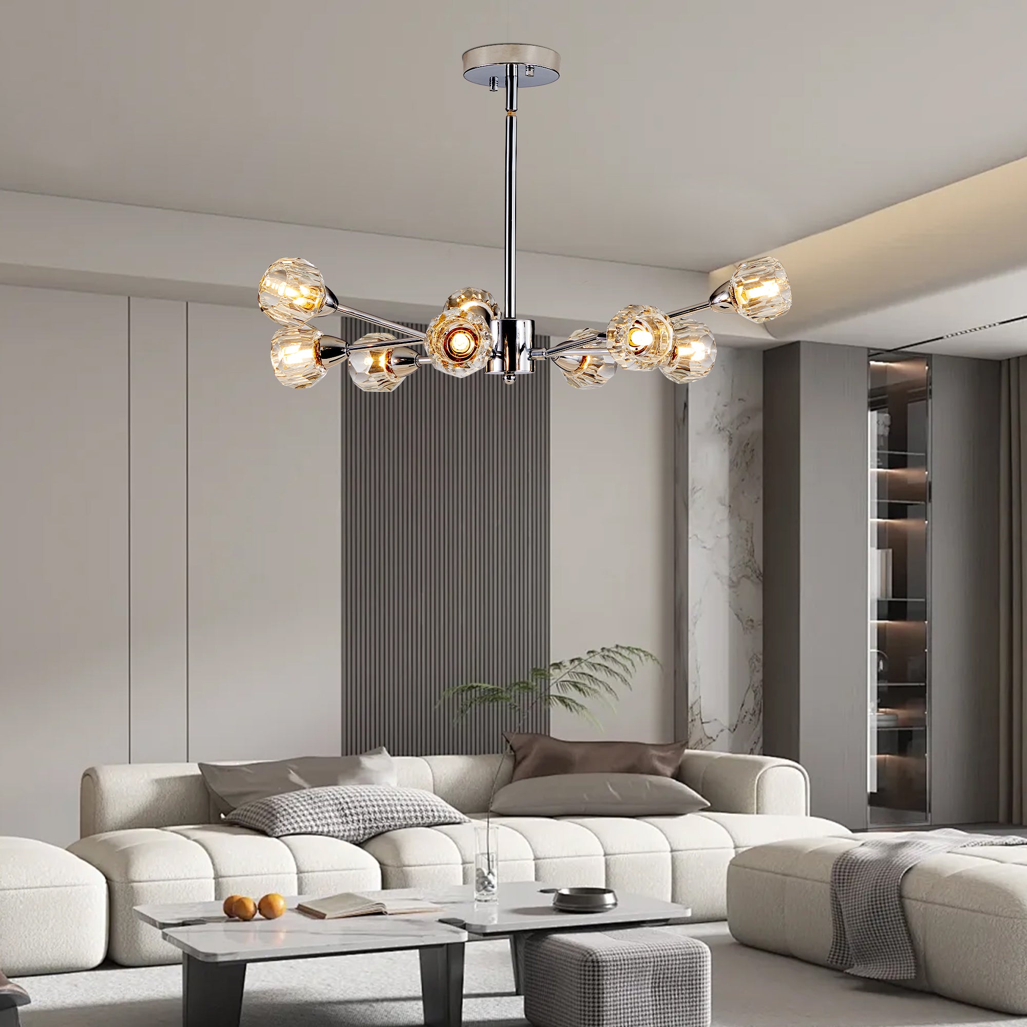 28" Modern Crystal Chandeliers with 9 Lights