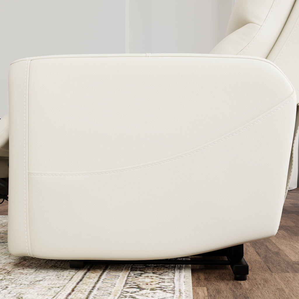Faux Leather Power Lift Chair in Bentley Oyster