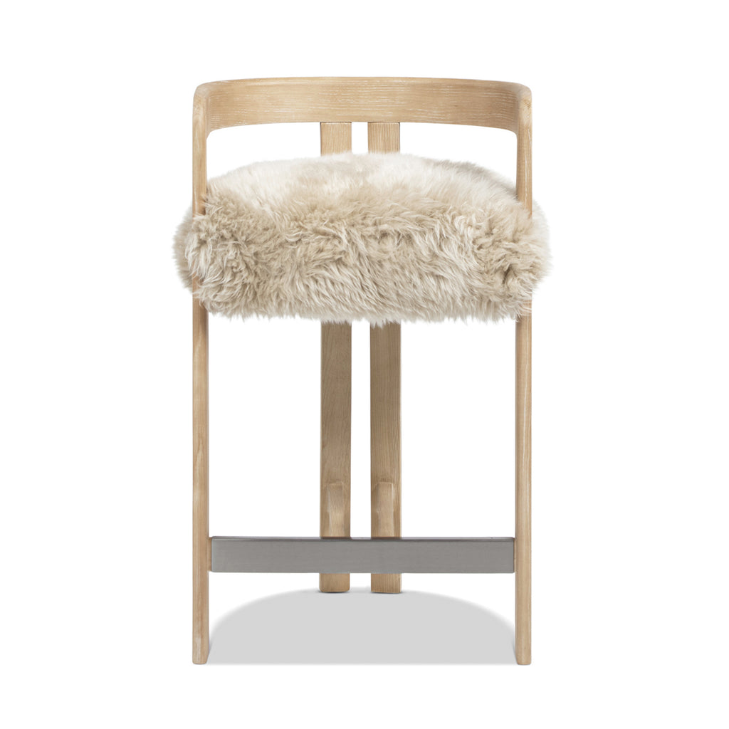 Millwick 26.5" Low Back Genuine Fur Counter Stool