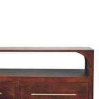 Solid Wood Arched Edge 2 Drawer Media Unit