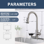 3-in-1 Kitchen Faucet with Press-Type Glass Rinser