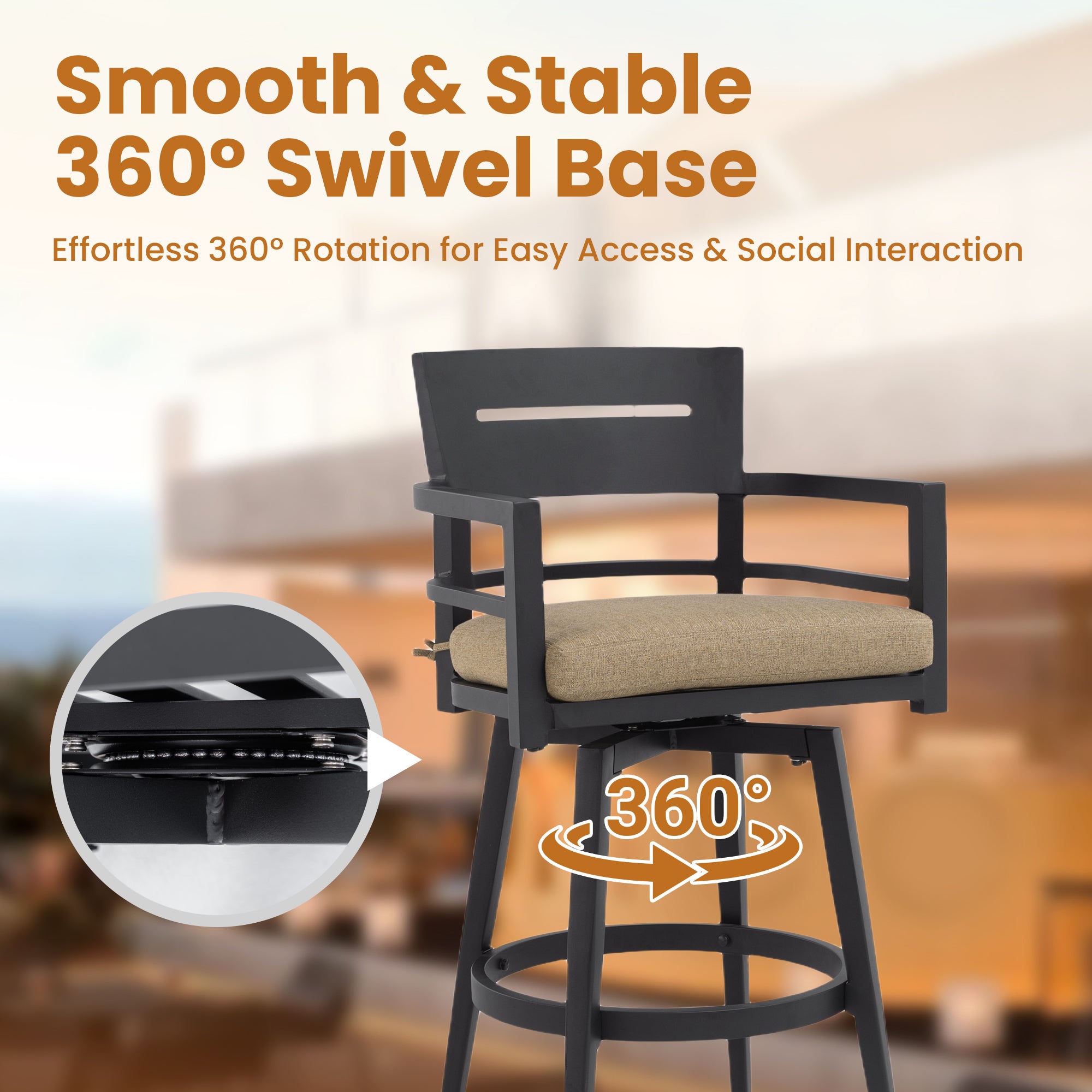 Modern 5PC Outdoor Patio Bar Set
