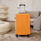 3 Piece Hard Case Luggage Set - Black & Orange