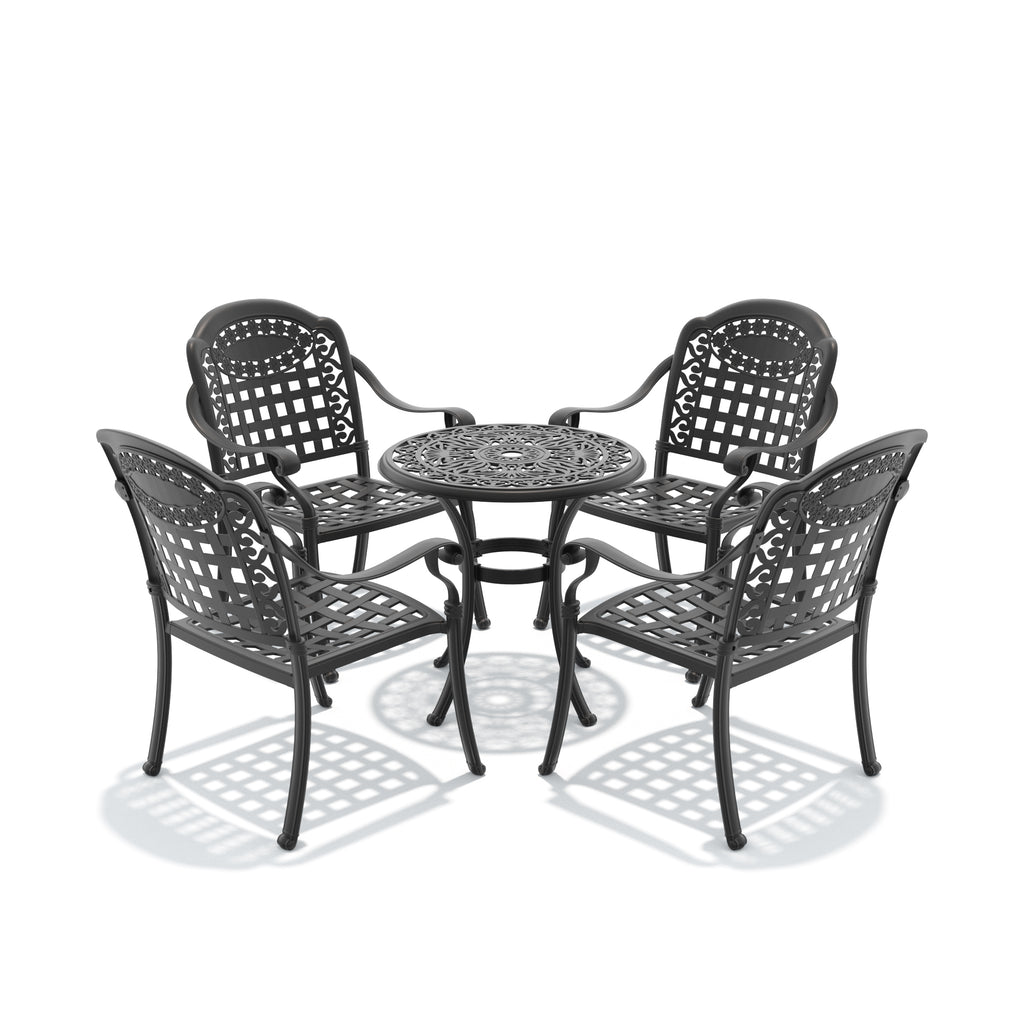 5-Piece Set Of Cast Aluminum Patio Furniture