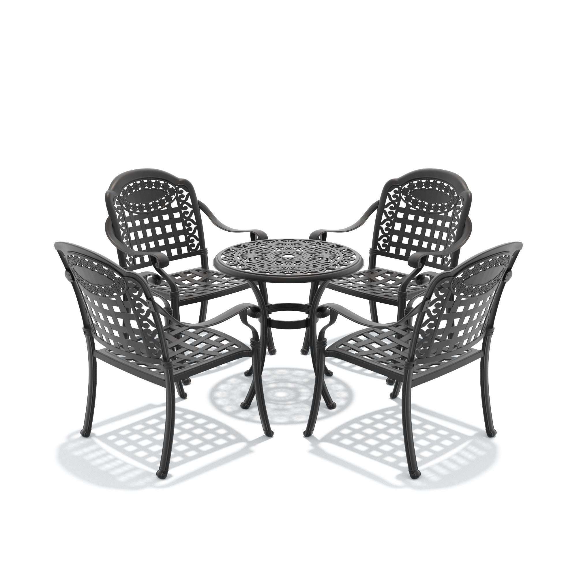 5-Piece Set Of Cast Aluminum Patio Furniture