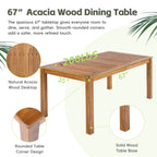 TOPMAX Patio 7pcs Wooden Dining Table Set