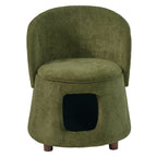Green Pet Friendly Chair with Hidden Pet Nook