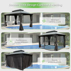 12'x14' Hardtop Gazebo with Resin Roof