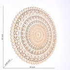 Wooden Floral Hand Carved Mandala Round Wall Decor - 48"