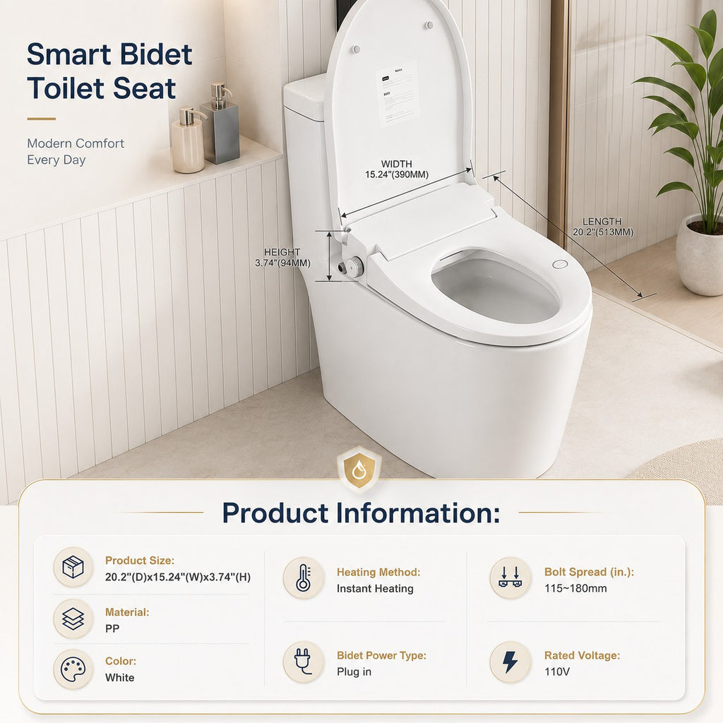 Smart Bidet Toilet Seat with Adjustable Heated Features